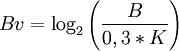 Bv = \log_2\left (\frac{B}{0,3*K}\right )