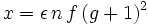 x = \epsilon\,n\,f\,(g+1)ˆ2